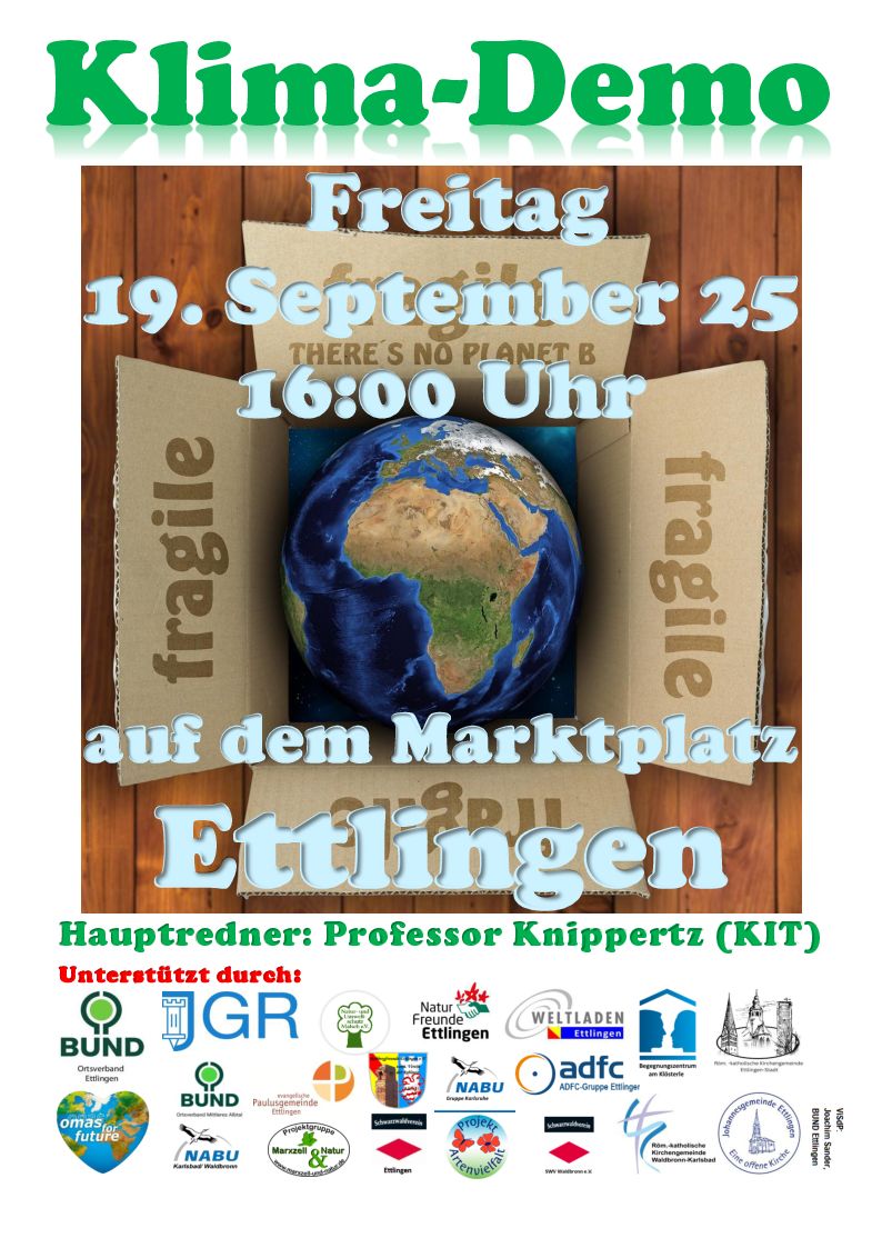 Klima Demo l 19. September l 16 Uhr l Marktplatz Ettlingen
