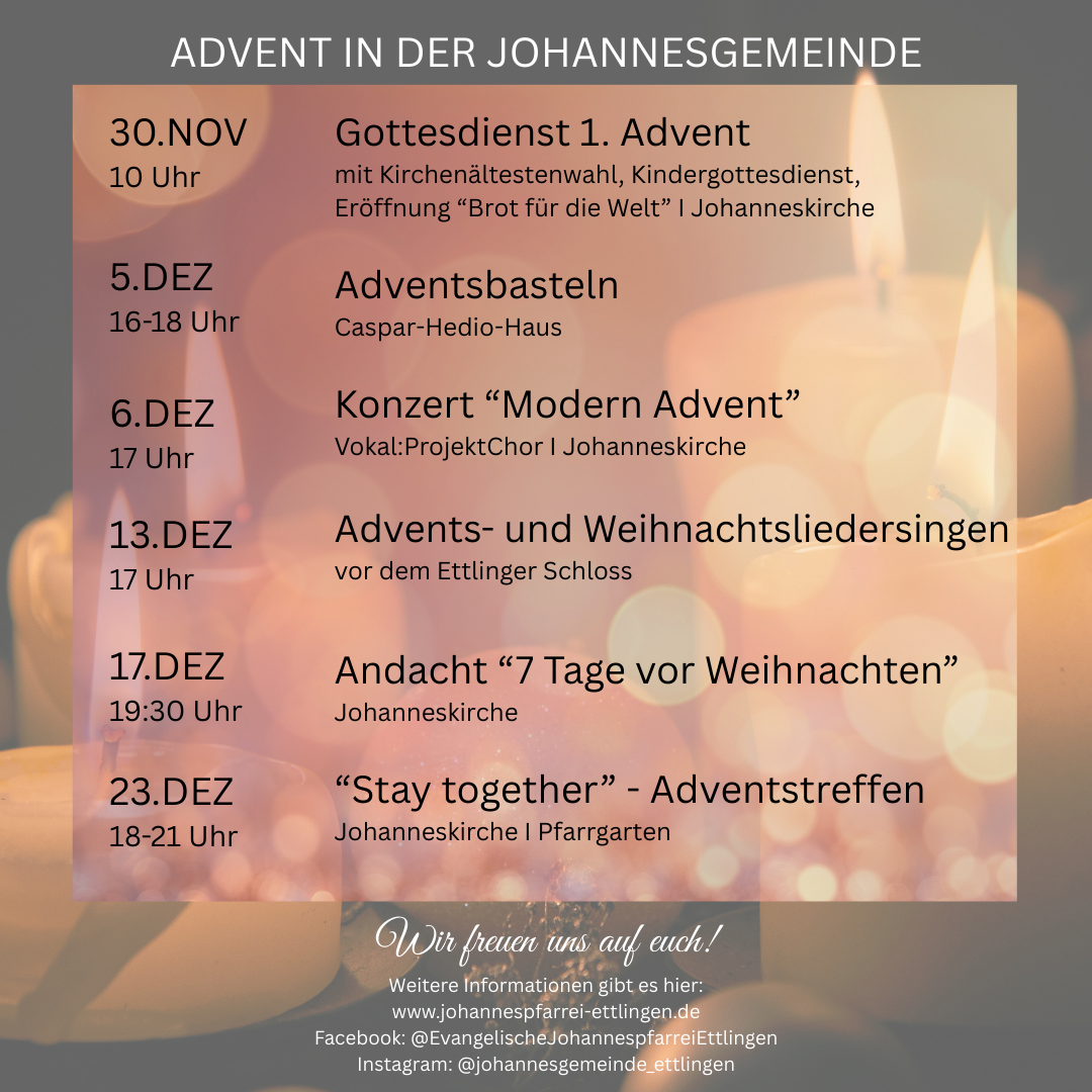 Advent in der Johannesgemeinde I Übersicht