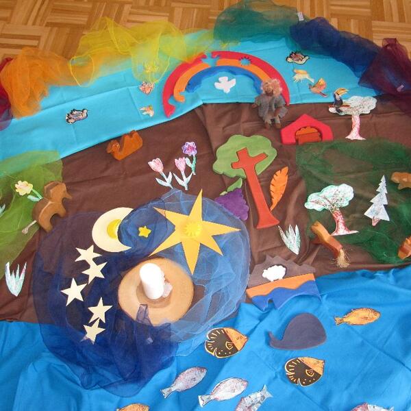 Bodenbild zum Thema Schöpfung