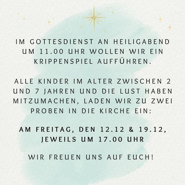 Zwergengottesdienst an Heilig Abend